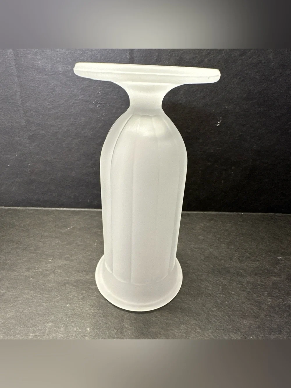 Indiana Glass Frosted White Satin Optic Rib Footed Juice Parfait Glasses Set 2